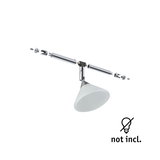 Modern ceiling spotlight with white glass and chrome metal, LED bulb not included