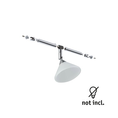 Modern ceiling spotlight with white glass and chrome metal, LED bulb not included