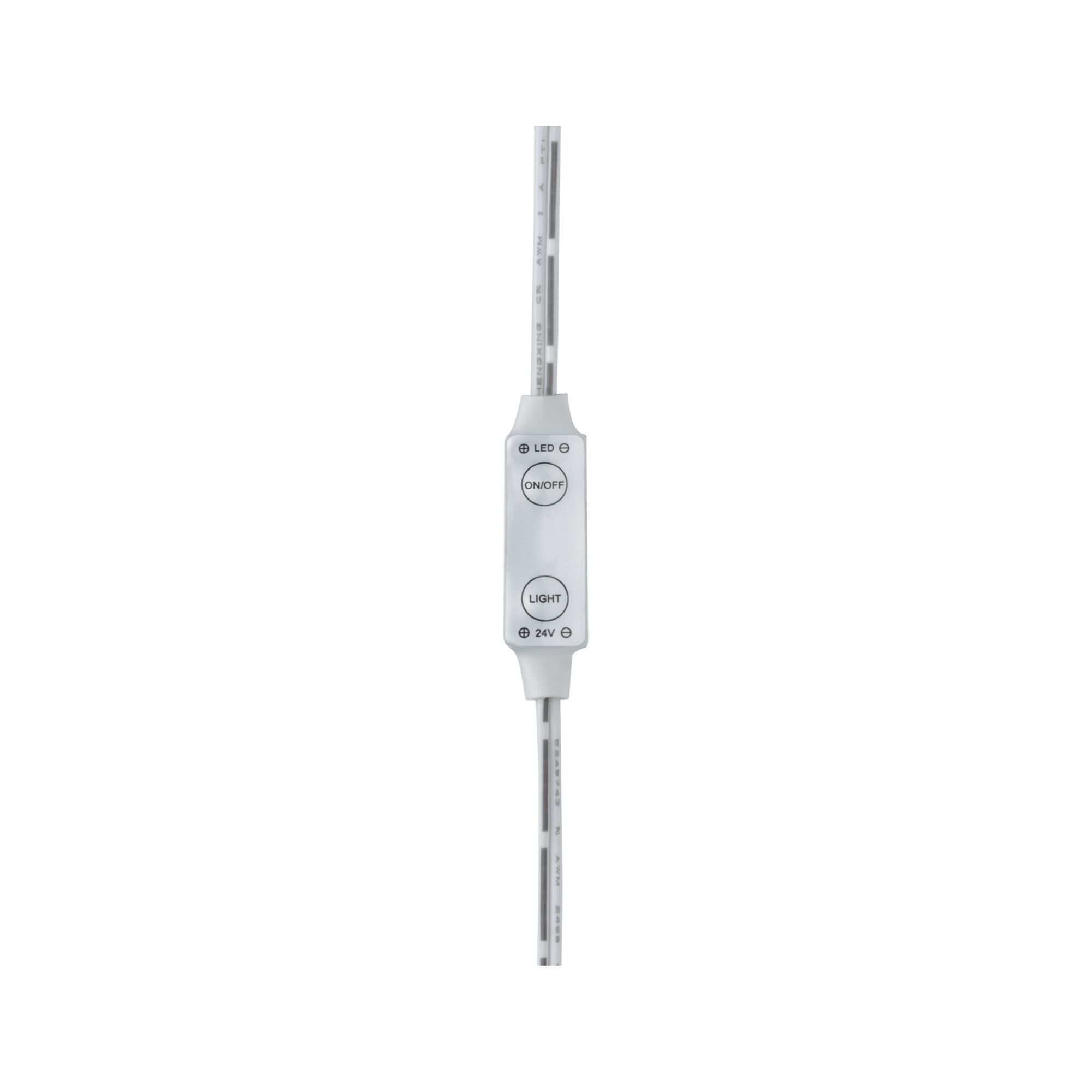 White LED switch with ON/OFF and light button for 24V LED lighting systems