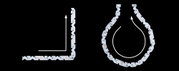 Flexibler LED-Streifen in Weiß mit Pfeilen zur Biegung, geeignet für individuelle Lichtgestaltung.