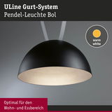 Schwarze Pendel-Leuchte Bol aus Metall mit warmweißem Licht, ideal für Wohn- und Essbereich