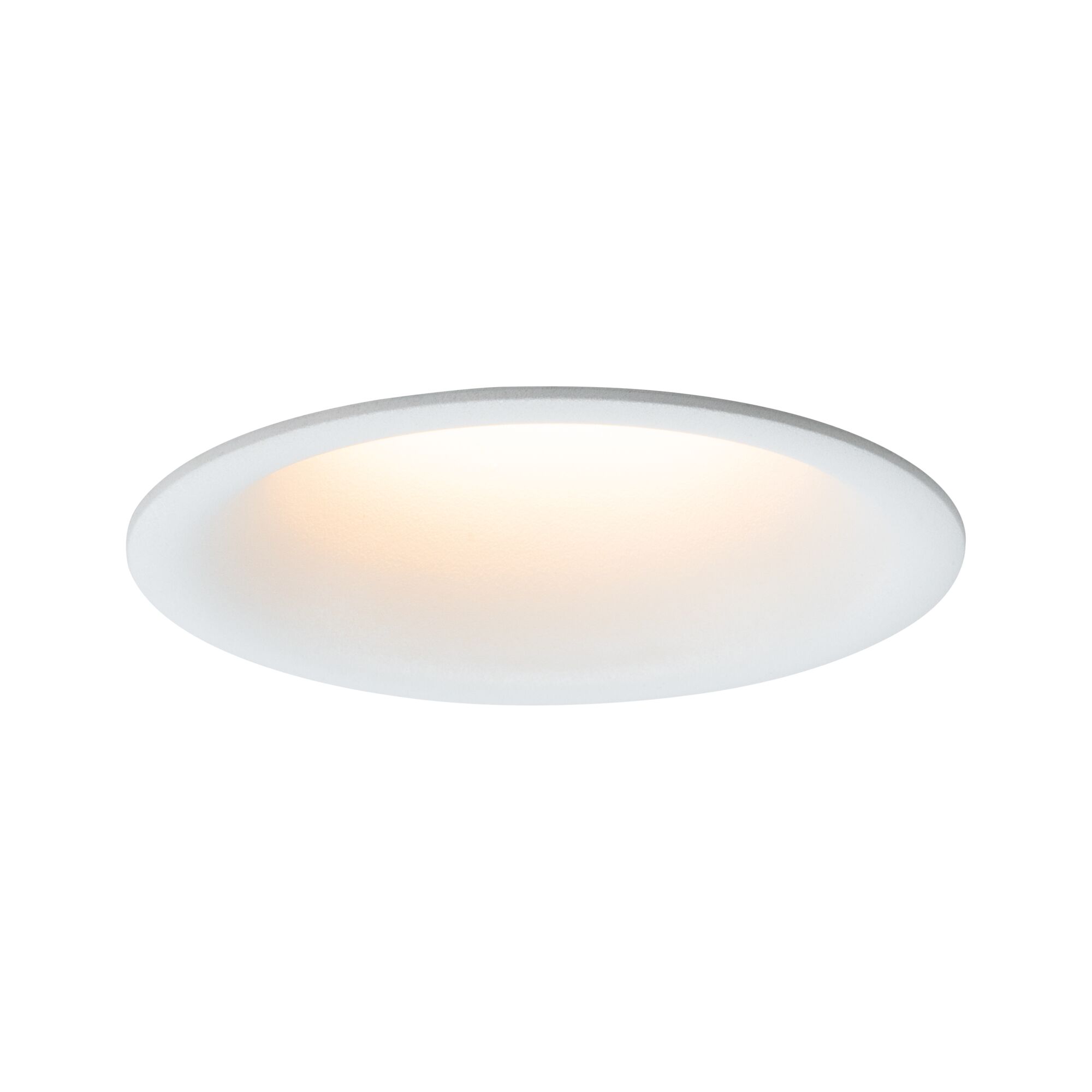 LED Einbauleuchte Cymbal Coin IP44 rund 77mm Coin 6W 440lm 230V dimmbar Dim to warm Weiß matt Rundes weißes LED-Einbaupanel mit warmweißem Licht für energiesparende Deckenbeleuchtung