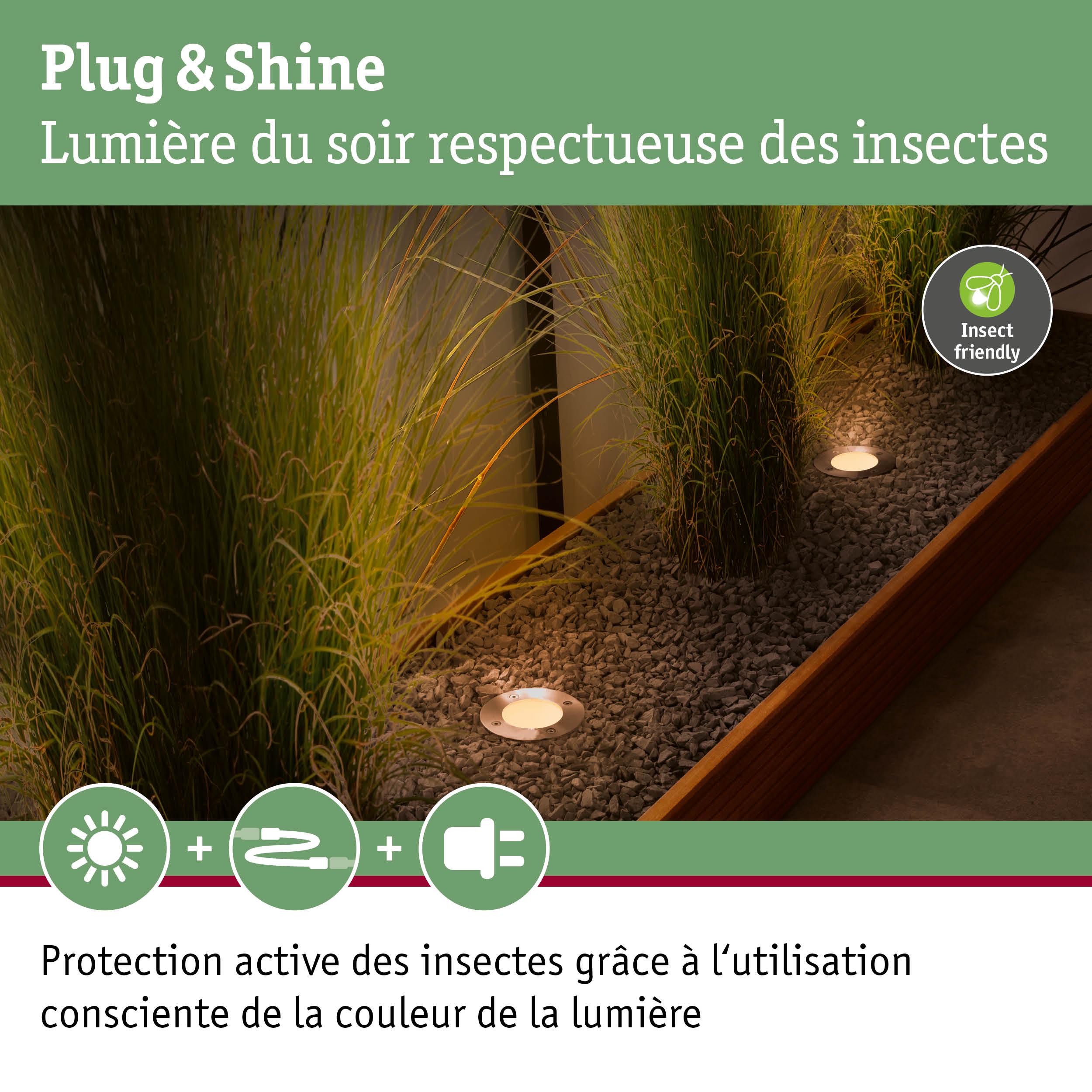 Lumières encastrées de jardin respectueuses des insectes avec lumière LED blanc chaud