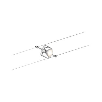 Moderne zilverkleurige metalen kabelspot met LED-licht voor flexibele kamerverlichting