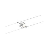 Moderner Seilstrahler aus silbernem Metall mit LED-Licht für flexible Raumbeleuchtung