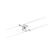 Spot sur câble moderne en aluminium brossé argenté avec éclairage LED réglable