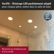 VariFit éclairage LED encastré IP44, résistant aux éclaboussures et à la rouille pour salle de bain