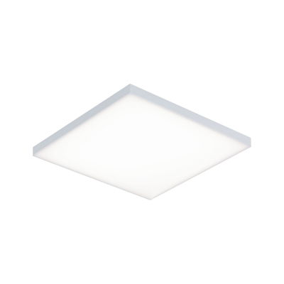 Square white LED ceiling light with matte frame for modern room lighting