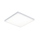 Square white LED ceiling light with matte frame for modern room lighting