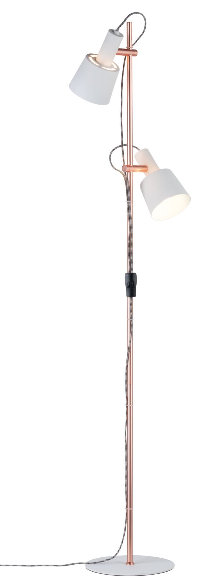 Neordic Floor luminaire Haldar E14 max. 2x20W White/Matt copper Metal