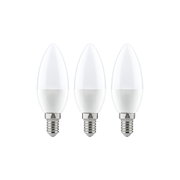 Drei weiße LED-Kerzenlampen mit E14-Fassung aus Kunststoff für energiesparende Beleuchtung