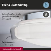 Luena plafondlamp met helder glas en IP44 bescherming, hoogwaardig materiaal voor vochtige ruimtes
