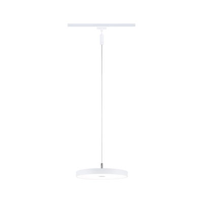 Suspension LED moderne blanche en métal avec design rond pour un éclairage élégant