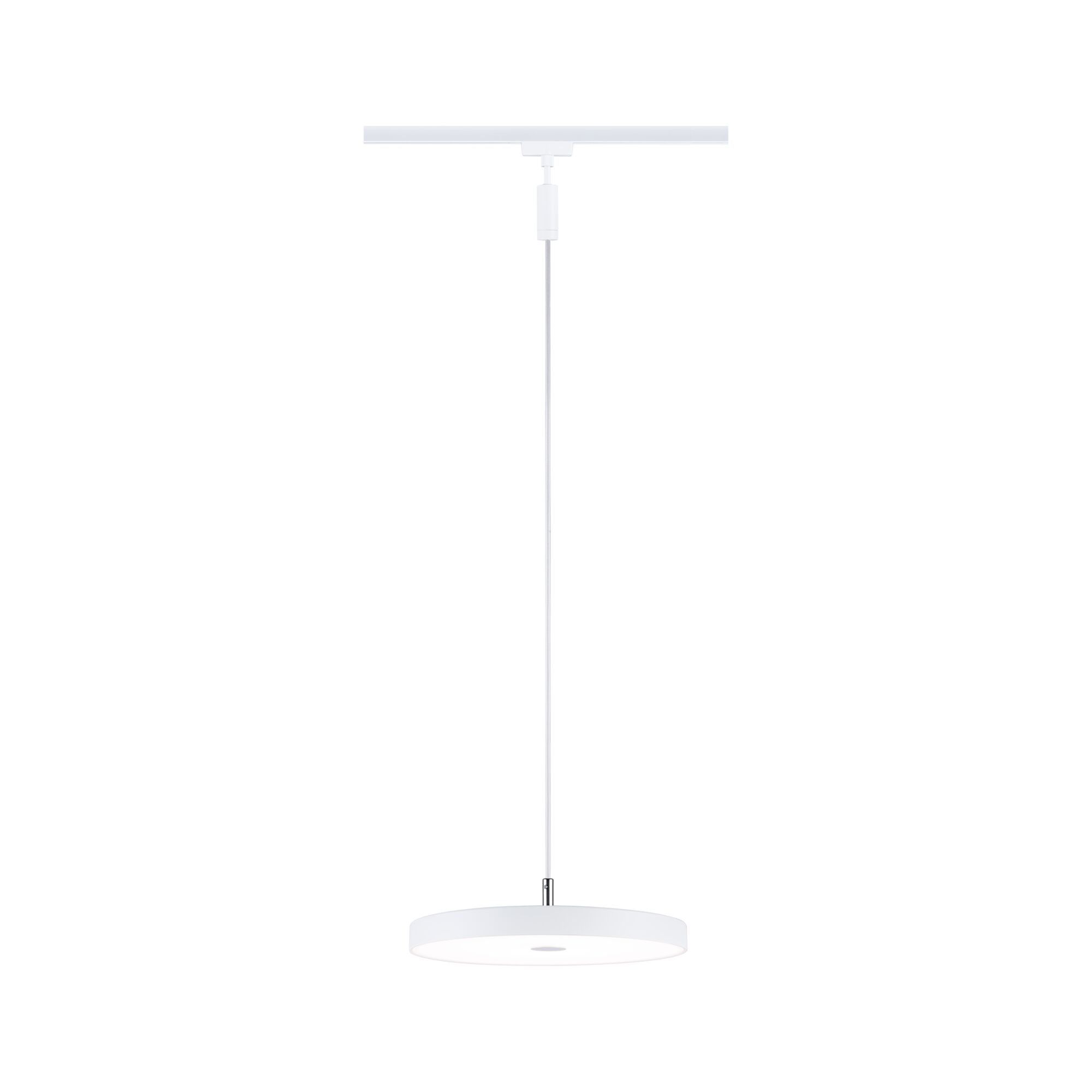 Moderne weiße LED-Pendelleuchte aus Metall mit rundem Design für stilvolle Raumbeleuchtung