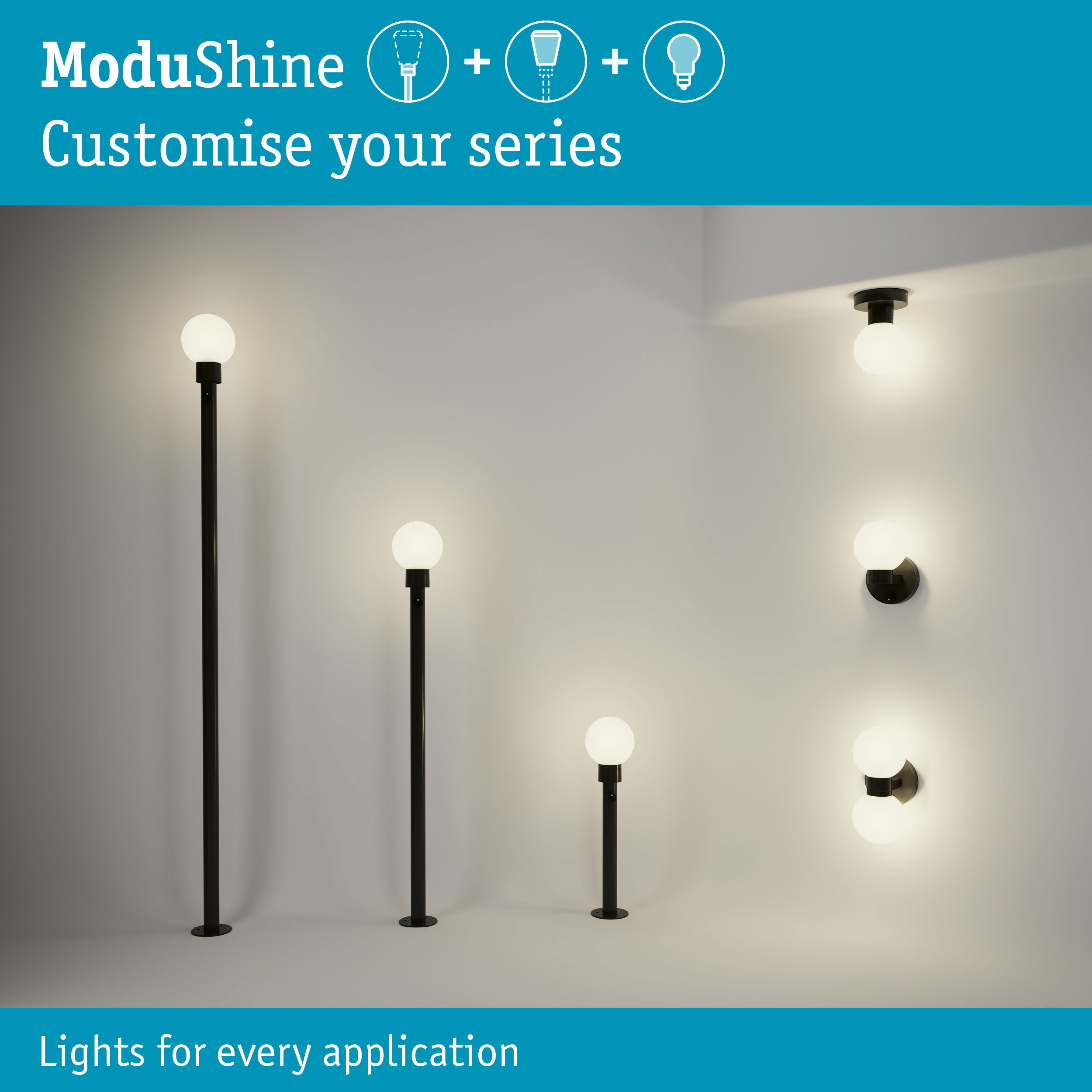 Set ModuShine Bollard Taleno medium without a sensor Anthracite