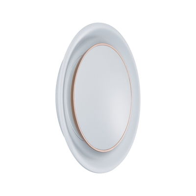 Applique murale LED ronde blanche avec bord doré en métal pour éclairage intérieur moderne