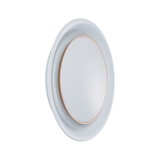 Round white LED wall light with gold metal trim for modern indoor lighting solutions