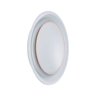 Round white LED wall light with gold metal trim for modern indoor lighting solutions