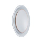 Round white LED wall light with gold metal trim for modern indoor lighting solutions