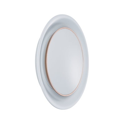 Round white LED wall light with gold metal trim for modern indoor lighting solutions
