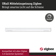 Weiße URail Mitteleinspeisung Zigbee Schiene mit dimmbarer Funktion kompatibel mit Zigbee 3.0 Systemen