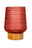 Pauleen Lampe à poser Boho Shine E27 2700K 30lm 0,8W Rose dépoli Lampe en verre rouge texturé sur socle en bois clair, éclairage décoratif pour intérieur