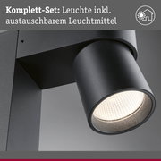 Schwarze Außenwandleuchte aus Metall mit austauschbarem Leuchtmittel für moderne Außenbeleuchtung