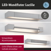 LED-Wandfluter Lucille aus grauem Aluminium mit IP44 Schutz für Badezimmerbeleuchtung