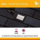 Lumière LED de sol noire solaire avec longue autonomie et recharge par rayonnement solaire