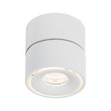Ronde witte metalen LED-plafondlamp met warm wit licht voor moderne interieurs