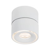 Rund hvid LED-loftlampe i metal med varmt hvidt lys til moderne indendørs brug