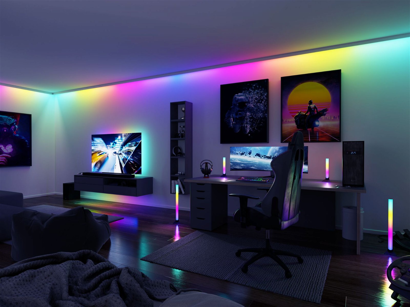 EntertainLED LED Strip Dynamic RGB Volledige set 1,5m 3W 60LEDs/m RGB+ 5VA