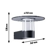 LED Außenwandleuchte Sienna Bewegungsmelder mit Hochfrequenz-Sensor  seewasserresistent IP44 212mm 3000K 9 / 1x3W 500lm 230V Anthrazit
