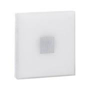 Witte kunststof wandlichtschakelaar met vierkante aluminium knop voor moderne elektrische installaties
