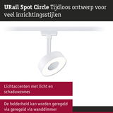 Witte URail Spot Circle LED-spot met dimbare helderheid voor veelzijdige binnenverlichting