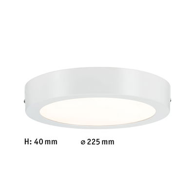 Ronde LED-plafondlamp van wit metaal, 225 mm diameter en 40 mm hoogte voor moderne verlichting