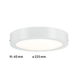 Ronde LED-plafondlamp van wit metaal, 225 mm diameter en 40 mm hoogte voor moderne verlichting