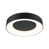 Runde LED-Deckenleuchte in Schwarz mit weißem Lichtschein, modernes Design für Wohnräume