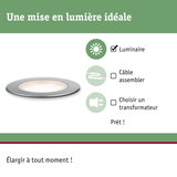 Spot LED encastré plat en aluminium brossé avec lumière blanc chaud pour éclairage intérieur