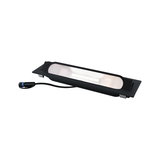 Schwarze LED-Einbauleuchte mit rechteckigem Design und milchigem Diffusor für moderne Innenbeleuchtung