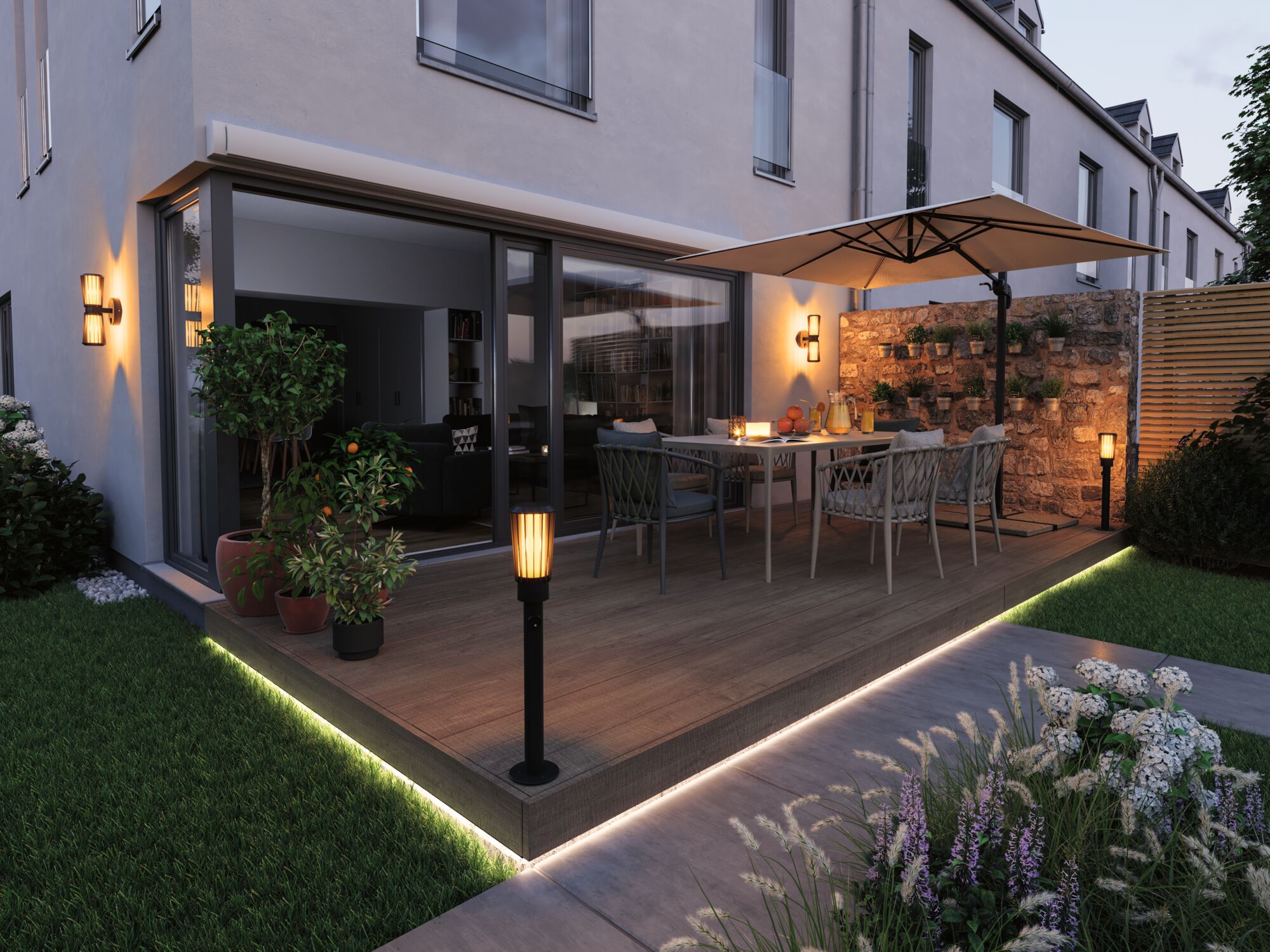 ModuShine Schirm Trivana IP44 zylindrisch Anthrazit