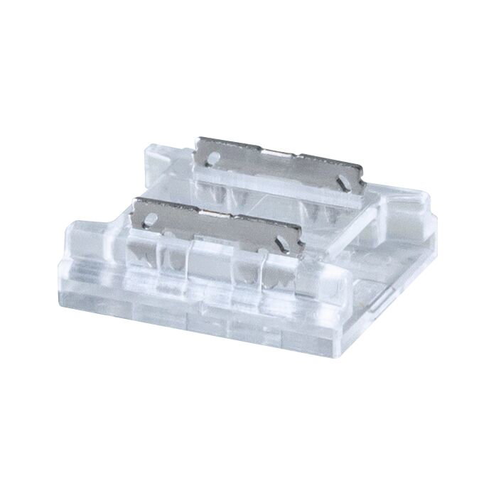 Pro Strip Verbinder Single Color 11,5x13,5mm max. 144W Transparent Transparenter Kunststoffverbinder mit Metallkontakten für LED-Lichtleisten, Zubehör für Beleuchtungssysteme