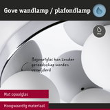 Gove wand- en plafondlamp met mat wit opaalglas, hoogwaardig materiaal, IP44 bescherming voor badkamerverlichting