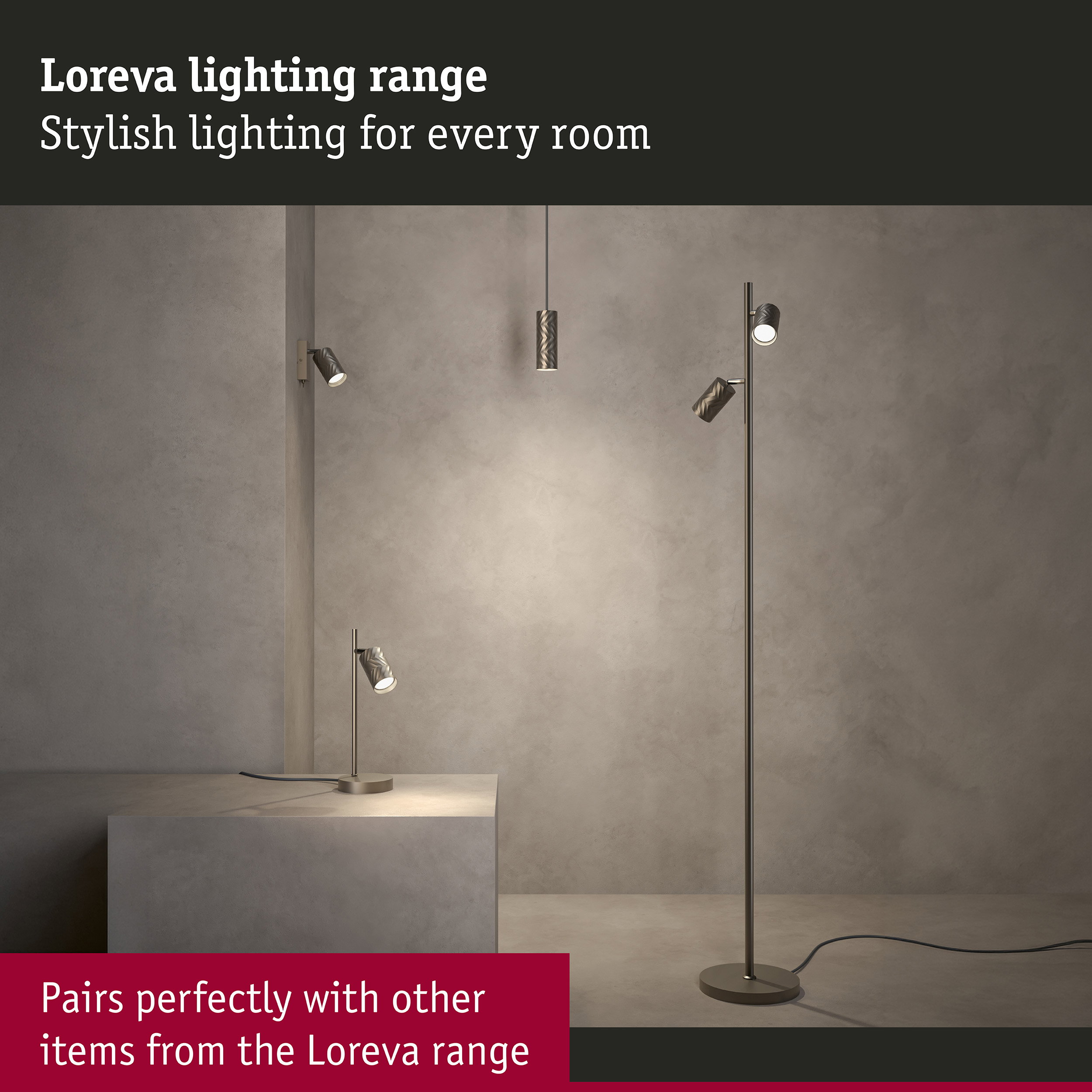 Floor lamp Loreva 1575mm max. 2x7W Titanium