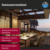 Terrassenbeleuchtung mit seewasserresistenter Oberfläche aus hochwertigem Material für Küstenbereiche