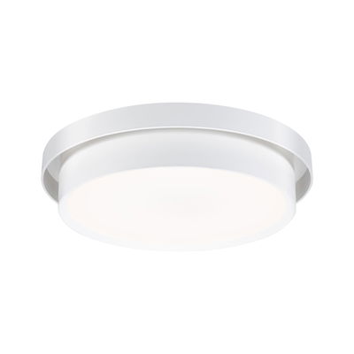 Round white LED ceiling light made of metal with opal diffuser for modern room lighting