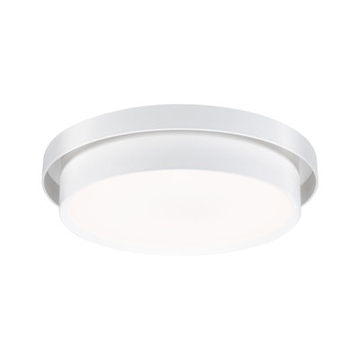 Plafonnier LED rond blanc en métal avec diffuseur opale pour un éclairage moderne