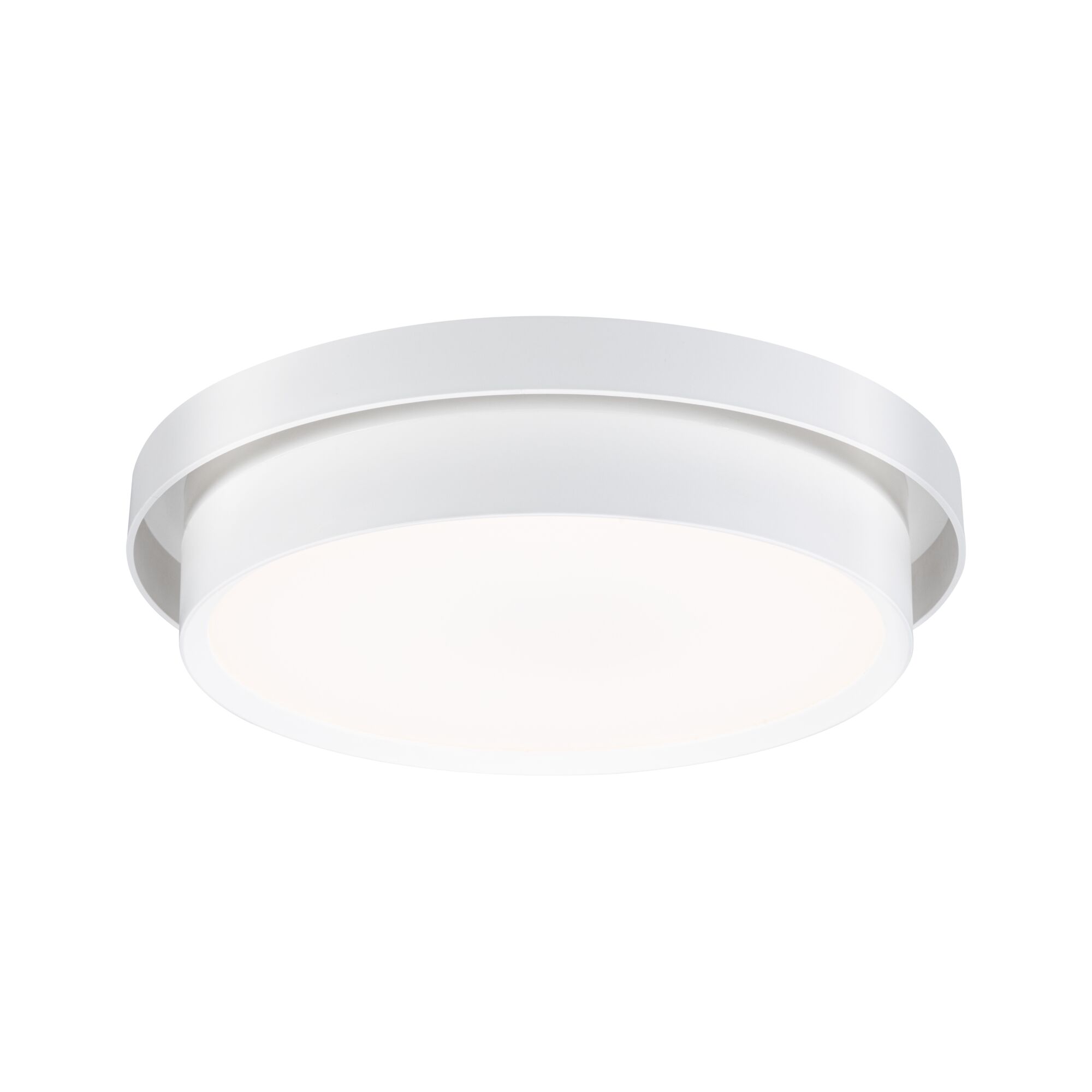 Runde weiße LED-Deckenleuchte aus Metall mit opalem Diffusor für modernes Raumlicht