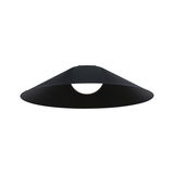 Black metal ceiling lamp with wide conical shade for modern indoor lighting