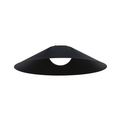 Black metal ceiling lamp with wide conical shade for modern indoor lighting